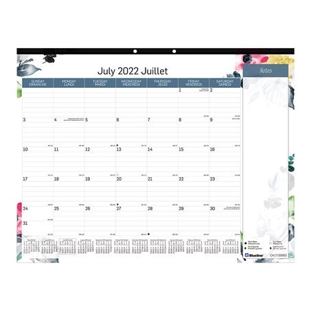 Watercolour Monthly Desk Pad Calendar (2022-2023)