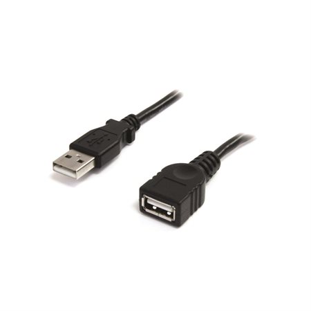 Câble d'extension USB noir de 3 pieds A vers A