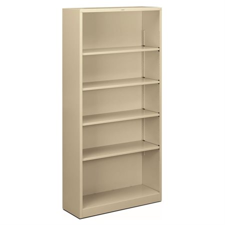 Brigade Steel Bookcase | 5 Shelves | 34-1 / 2"W | Putty Finish