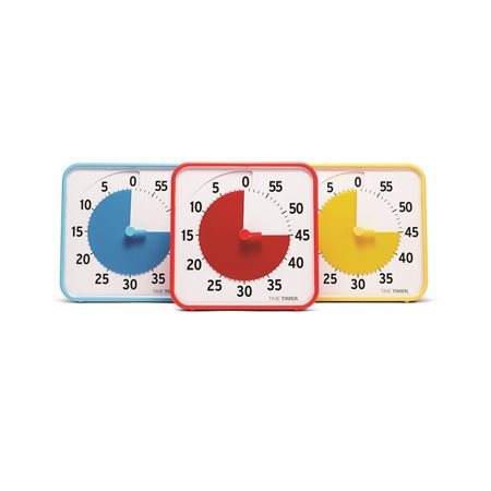 Centre d’apprentissage Time Timer 8 pouce bleu, rouge, jaune