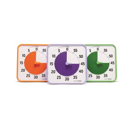 Centre d’apprentissage Time Timer 8 pouce orange, mauve, vert