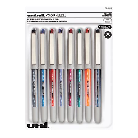 Uni-ball Vision Needle stylos à bille roulante pointe fine (0,7 mm)