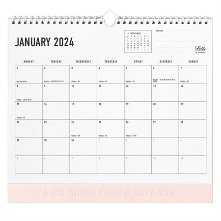 Conscious Monthly Wall Calendar (2025) rosewater