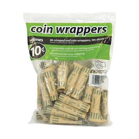 Rouleaux en papier pour pièces de monnaie 10 cents