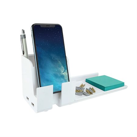 Desktop Organizer with USB Phone Stand