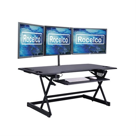 Rocelco Height Adjustable Standing Desk Converter with USB