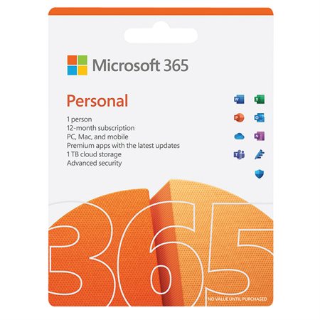 Microsoft 365 Personnel (Anglais) avec licence de 1 an