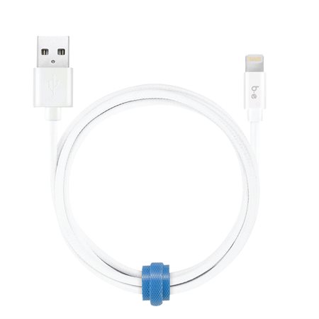Câble tressé de charge / sync Lightning vers USB blanc