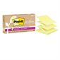 Feuillets recyclés Post-it® Super Sticky - Jaune canari 3 x 3 po. Éclair paquet de 6, bloc de 70 feuilles