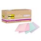 Feuillets recyclés Post-it® Super Sticky - La vie en pastel 3 x 3 po. Uni. paquet de 24, bloc de 70 feuilles