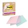 Feuillets recyclés Post-it® Super Sticky - La vie en pastel 4 x 4 po. Ligné. paquet de 3, bloc de 70 feuilles
